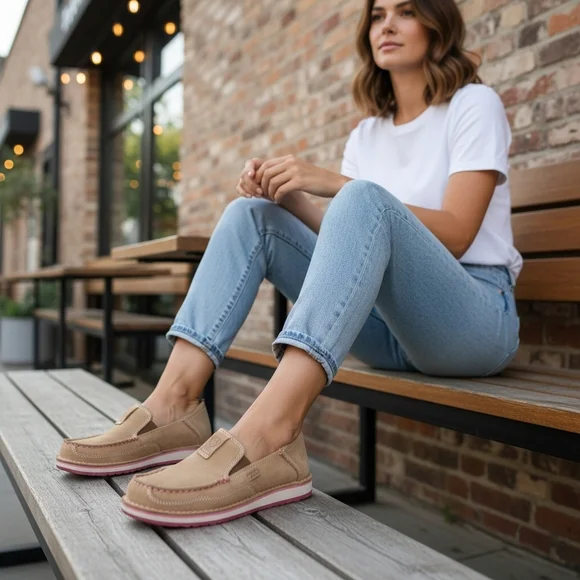 Ariat Cruiser Dirty Taupe Suede Leather Loafers Slip-On Shoes Women's 8 - Picture 4 of 13